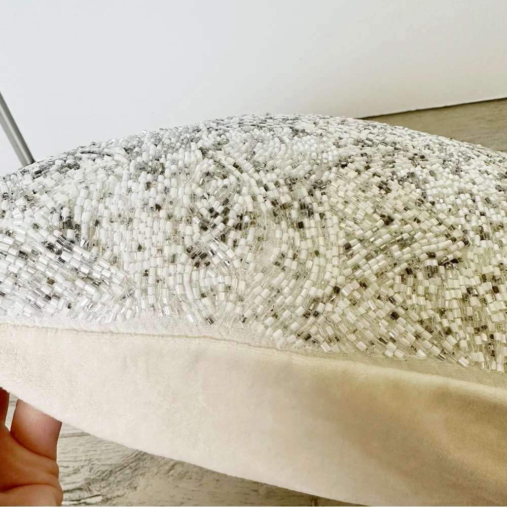 Crate & Barrel Crystal Beaded Pillow